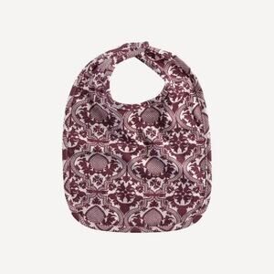 NWT Kate Quinn Cabernet Folk Floral Organic Cotton Bib S Small